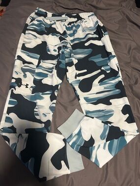 Under Armour Blue White Camo Cargo Joggers for Kids